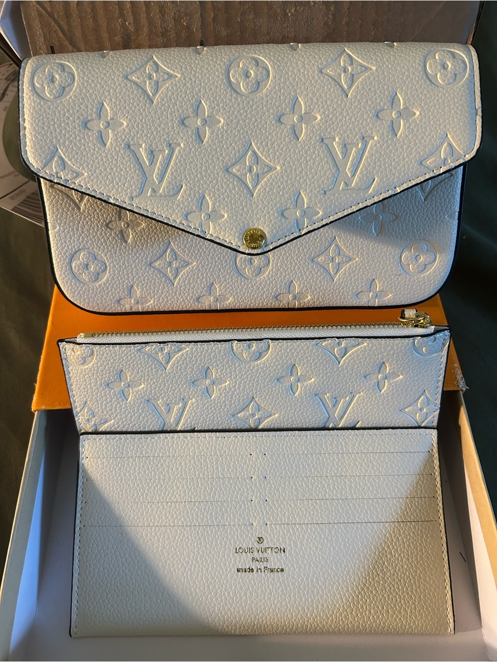 💕 White Monogram Envelope Bag/Wallet Set💕